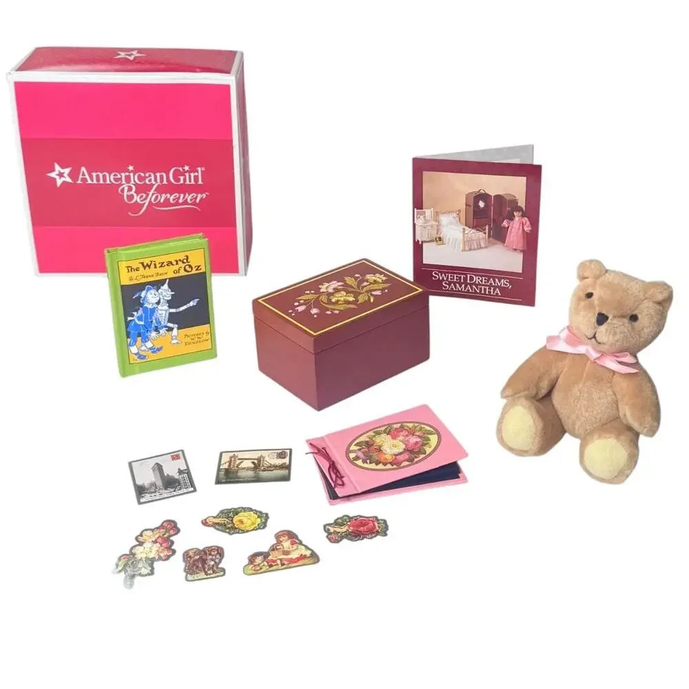 American Girl Samantha Bedtime Accessories Music Box Bear Wizard Oz Book Album
